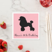 Rosa Poodle-Rock aus den 50er Jahren entblößende N Serviette (Beispiel)