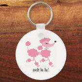 Rosa Poodle Schlüsselanhänger (Vorderseite)