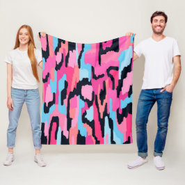 Rosa Pop Abstrakt Fleecedecke