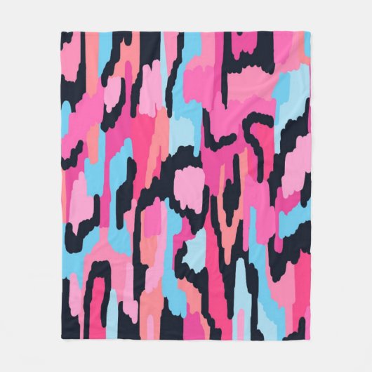 Rosa Pop Abstrakt Fleecedecke (Vorderseite)