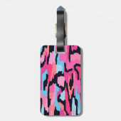 Rosa Pop Abstrakt Gepäckanhänger (Rückseite vertikal)