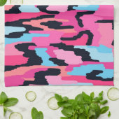 Rosa Pop Abstrakt Geschirrtuch (Gefaltet)