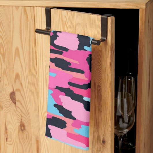 Rosa Pop Abstrakt Geschirrtuch (Drittel gefaltet)