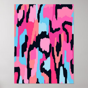 Rosa Pop Abstrakt Poster