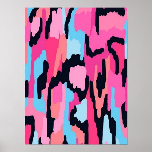 Rosa Pop Abstrakt Poster (Vorne)