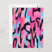 Rosa Pop Abstrakt Postkarte (Vorne/Hinten)