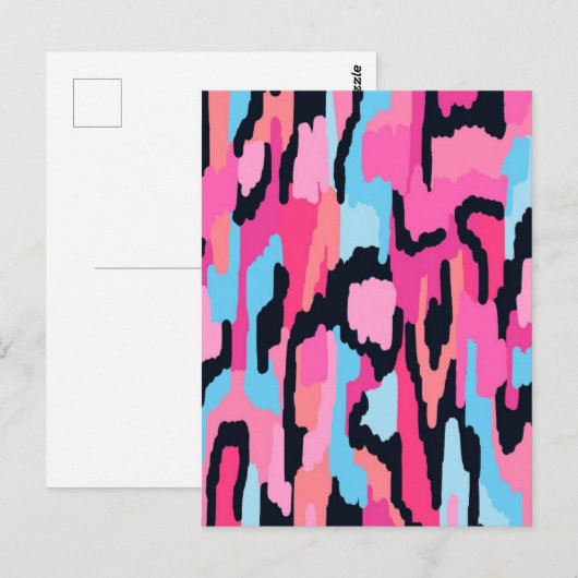 Rosa Pop Abstrakt Postkarte (Vorne/Hinten)