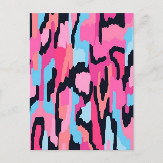 Rosa Pop Abstrakt Postkarte (Vorderseite)