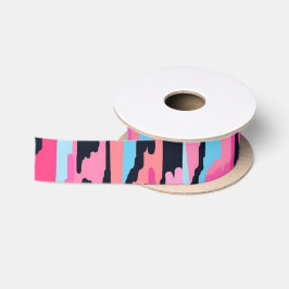 Rosa Pop Abstrakt Satinband