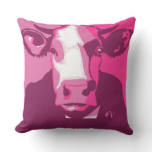 Rosa Pop Art Cow Kissen