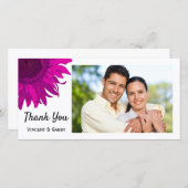 Rosa Pop Art Sonnenblume Danke Foto Card (Vorne/Hinten)