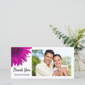 Rosa Pop Art Sonnenblume Danke Foto Card (Stehend Vorderseite)