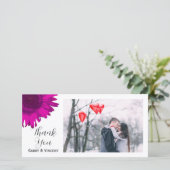 Rosa Pop Art Sonnenblume Danke Foto Card (Stehend Vorderseite)