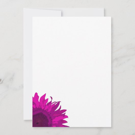 Rosa Pop Kunst Blume Einladung (Rückseite)