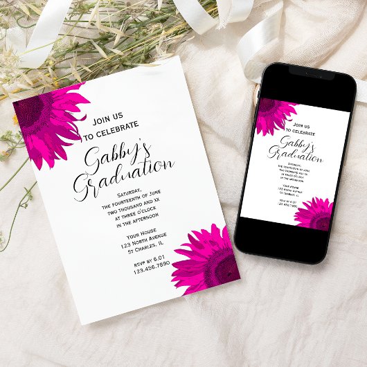 Rosa Pop Kunst Blume Einladung