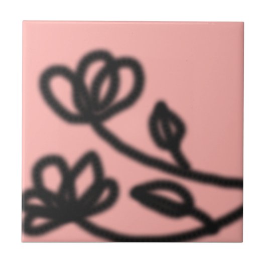 Rosa Pop Kunst Blume Tile Fliese (Vorderseite)