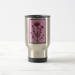 Rosa Pop Kunst, Dichtung und Musik Blume Reisebecher