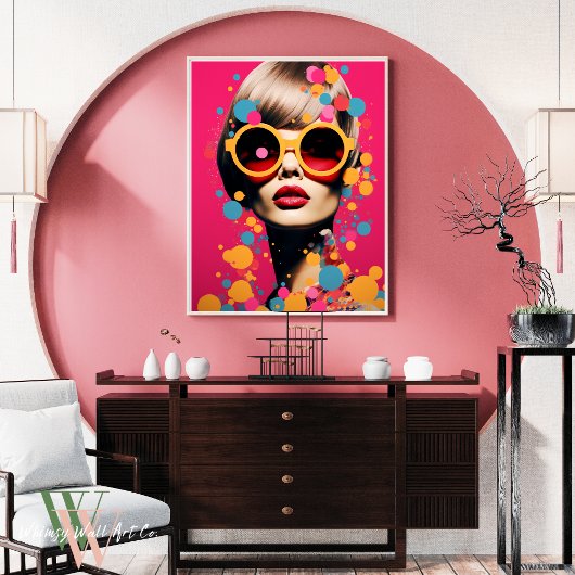 Rosa Pop Kunst, Dichtung und Musik Poster