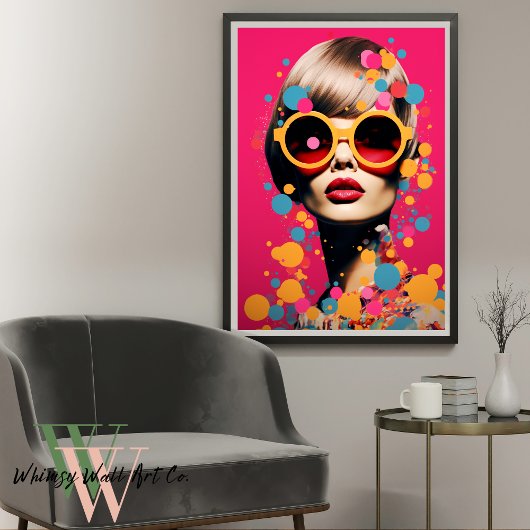 Rosa Pop Kunst, Dichtung und Musik Poster