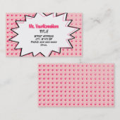 Rosa Pop-Kunst-Geschäfts-Karte Visitenkarte (Vorne/Hinten)