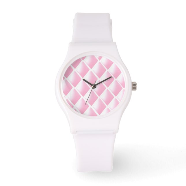 Rosa Pop von Diamanten Armbanduhr (Vorderseite)