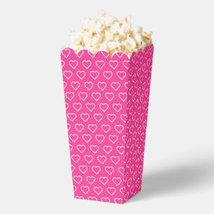 Rosa Popcorn-Box mit Herzen - Wählen Sie Farben Geschenkschachtel