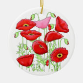Rosa Poppies Art Custom Gardener Floral Keramikornament (Vorne)