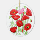 Rosa Poppies Art Custom Gardener Floral Keramikornament (Links)