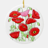 Rosa Poppies Art Custom Gardener Floral Keramikornament (Hinten)