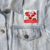 Rosa Poppies Art Individuelle Name Abzeichen Button (Beispiel)