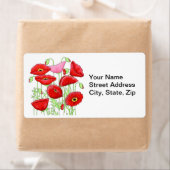 Rosa Poppies Art Individuelle Name Personalisiert (Insitu)