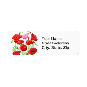 Rosa Poppies Art Individuelle Name Personalisiert
