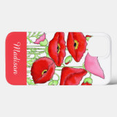 Rosa Poppies Art Individuelle Name Personalisiert Case-Mate iPhone Hülle (Rückseite (Horizontal))