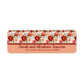 Rosa Poppies Rose und Blumen Rücksendeadresse (Vorne)