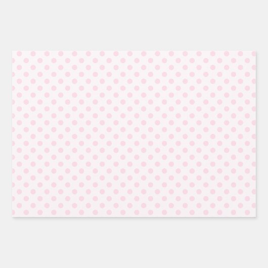 Rosa Poppy Blume und rosa Polka Dots Muster Geschenkpapier Set (Vorderseite 3)