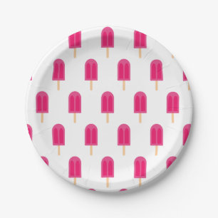 Rosa Popsicle-Eiscreme-Bar-Papier-Teller Pappteller