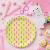 Rosa Popsicles-Muster Pappteller (Party)