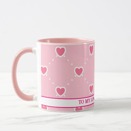 Rosa Populäre Herz-Valentinstag-Sammlung Tasse (Links)
