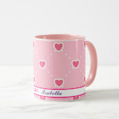 Rosa Populäre Herz-Valentinstag-Sammlung Tasse (VorderseiteRechts)