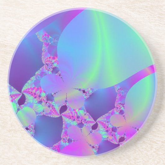 Rosa Portal zum grünen Universum Sandstein Untersetzer (Vorne)