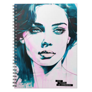 Rosa Porträt Bleib fokussiert, sei mutig Notizblock