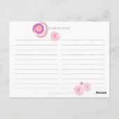 Rosa Positions Rezeptkarte Postkarte (Rückseite)