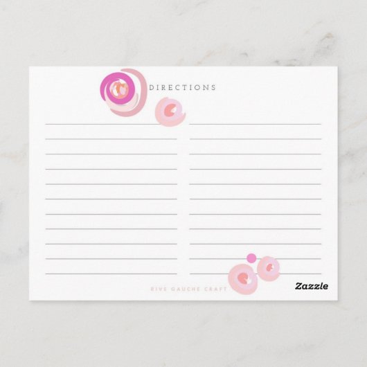 Rosa Positions Rezeptkarte Postkarte (Rückseite)