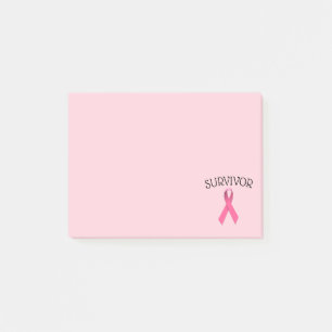 Rosa Post-it-Notizen mit Brustkrebs-Überlebenden-S Post-it Klebezettel