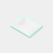 Rosa Post-Itanmerkung Prinzessin Phone mit Gitter Post-it Klebezettel (angewinkelt)