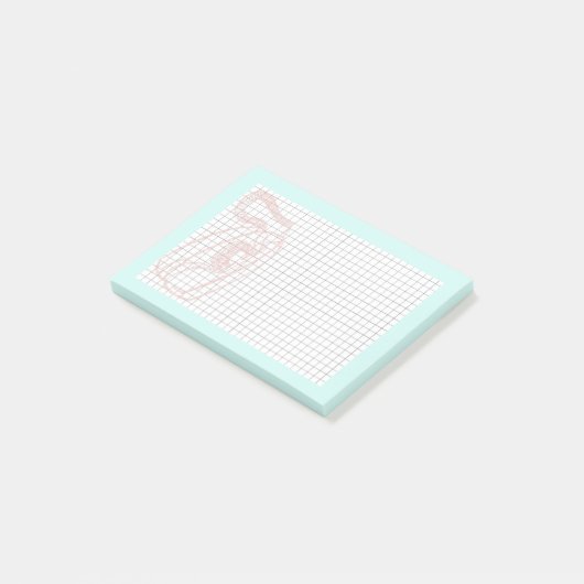 Rosa Post-Itanmerkung Prinzessin Phone mit Gitter Post-it Klebezettel (angewinkelt)