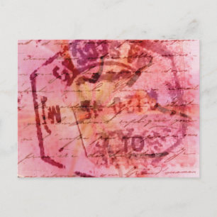 rosa postkarte