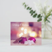 Rosa Postkarte von Weihnachten Liebe des Freunds (Stehend Vorderseite)