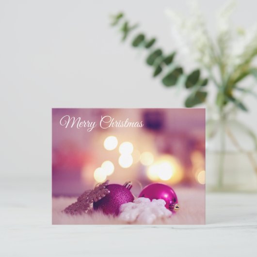 Rosa Postkarte von Weihnachten Liebe des Freunds (Stehend Vorderseite)