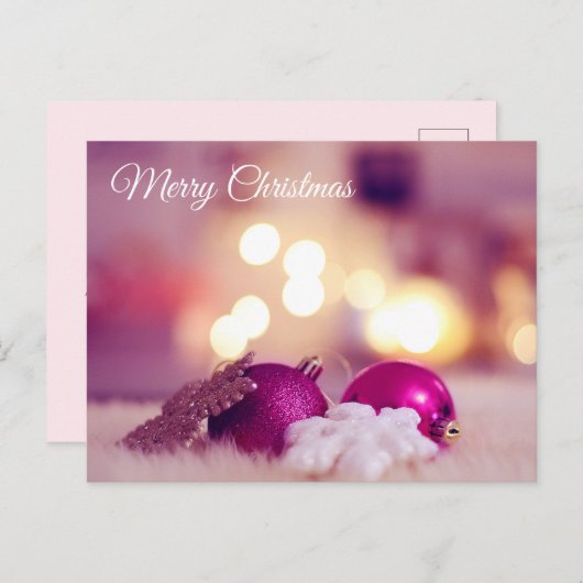 Rosa Postkarte von Weihnachten Liebe des Freunds (Vorne/Hinten)